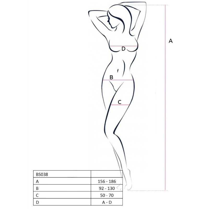 PASSION - DONNA BS038 BODYSTOCKING NERO TAGLIA UNICA - immagine 2