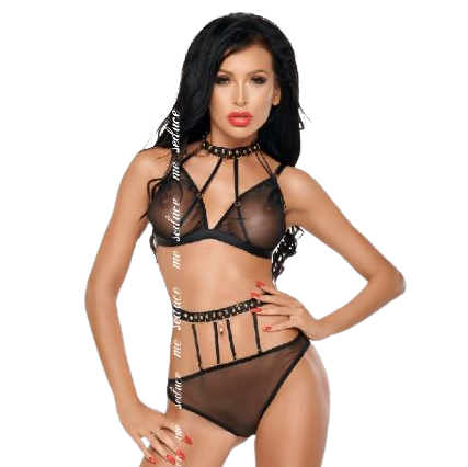 me seduce dotty set dos piezas negro s/m