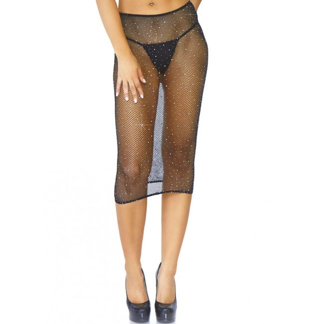 LEG AVENUE - MULTIDRESS A RETE CRISTALLIZZATA NERO OS - immagine 2