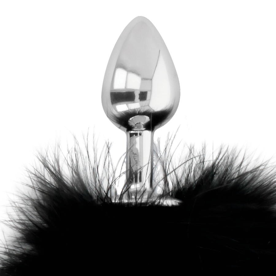 DARKNESS - BUTTPLUG ANALE EXTRA CON CODA NERA 7 CM - immagine 2