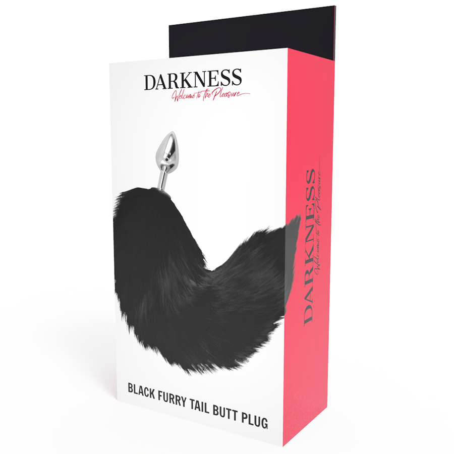 DARKNESS - PLUG ANALE ARGENTO 8 CM CON CODA NERA - immagine 4