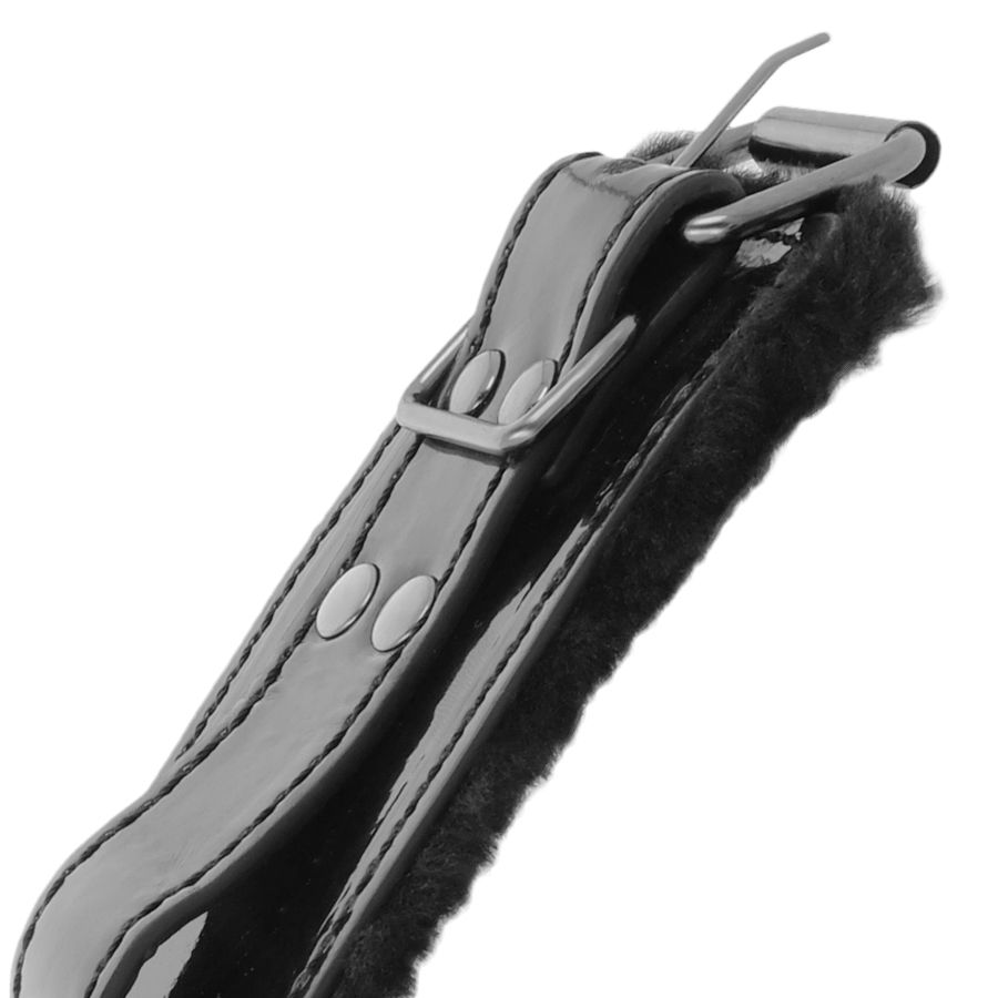 DARKNESS - ESPOSAS CUERO AJUSTABLES MANOS NEGRO CON CANDADO - immagine 4