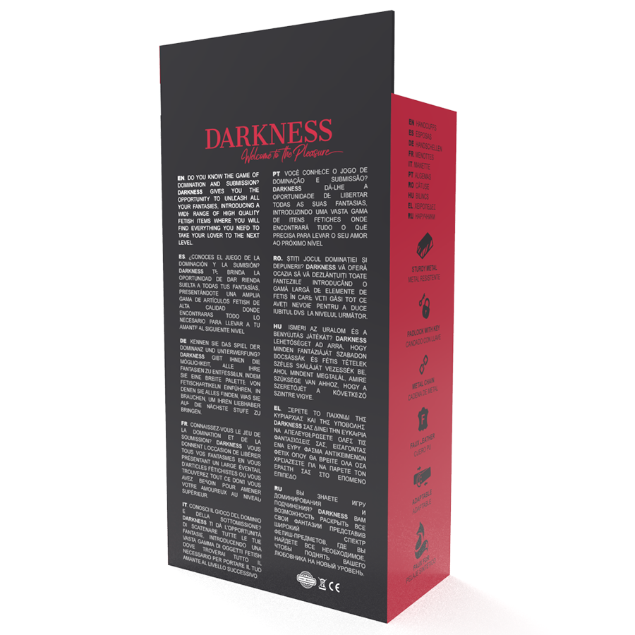 DARKNESS - ESPOSAS CUERO AJUSTABLES MANOS NEGRO CON CANDADO - immagine 5