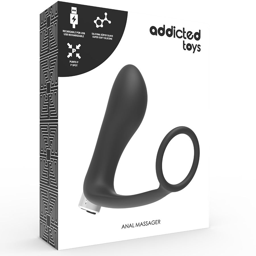 ADDICTED TOYS - VIBRADOR PROSTÁTICO RECARGABLE MODEL 1 - NEGRO - immagine 5