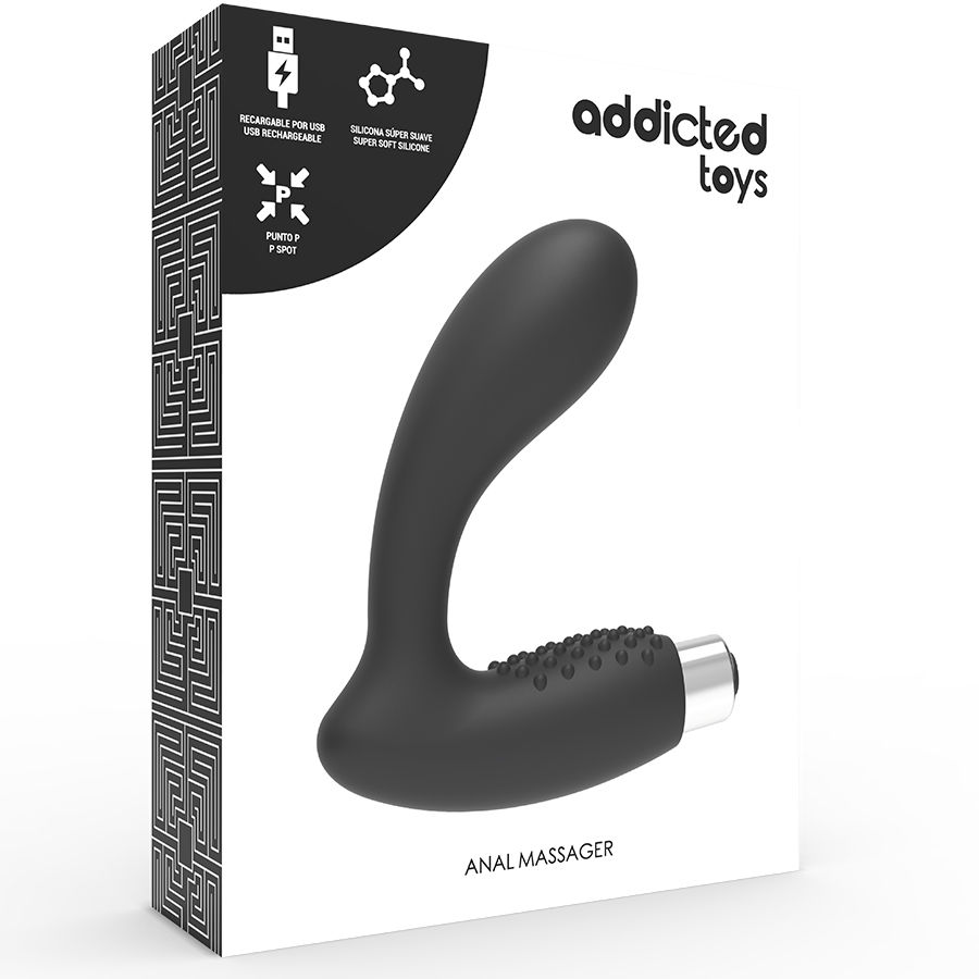 ADDICTED TOYS - VIBRADOR PROSTÁTICO RECARGABLE MODEL 5 - NEGRO - immagine 4