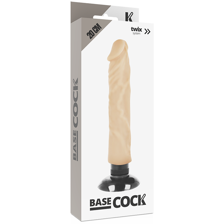 BASECOCK - VIBRADOR REALÍSTICO 2-1 NATURAL 20 CM -O- 4 CM - immagine 3