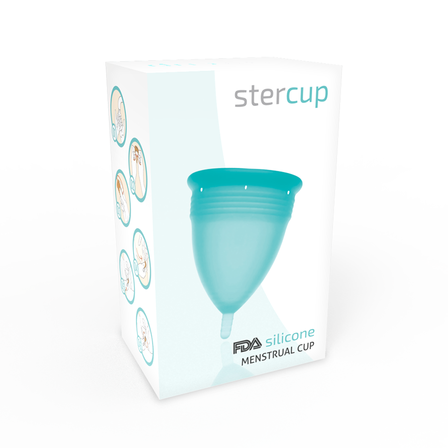 STERCUP - COPPA MESTRUALE IN SILICONE FDA ACQUAMARINA - TAGLIA S - immagine 3