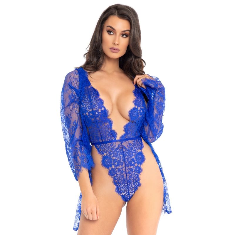 leg avenue set con teddy y bata azul l