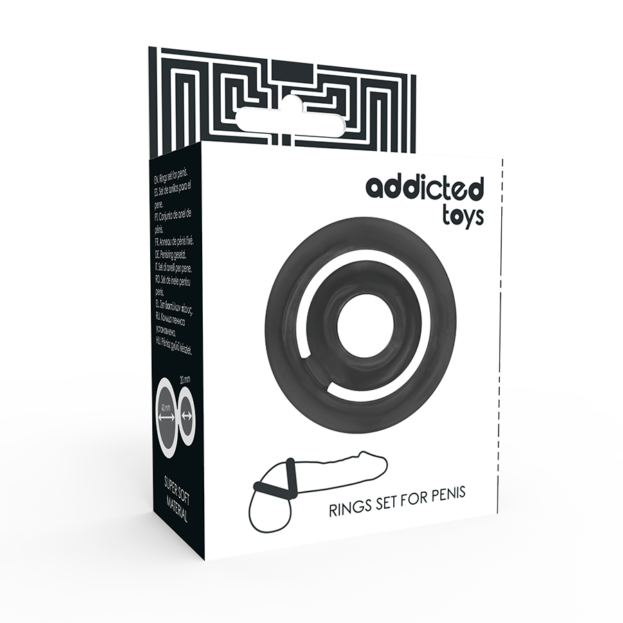 ADDICTED TOYS - POTENZ SET ANILLOS PENE NEGRO - immagine 3