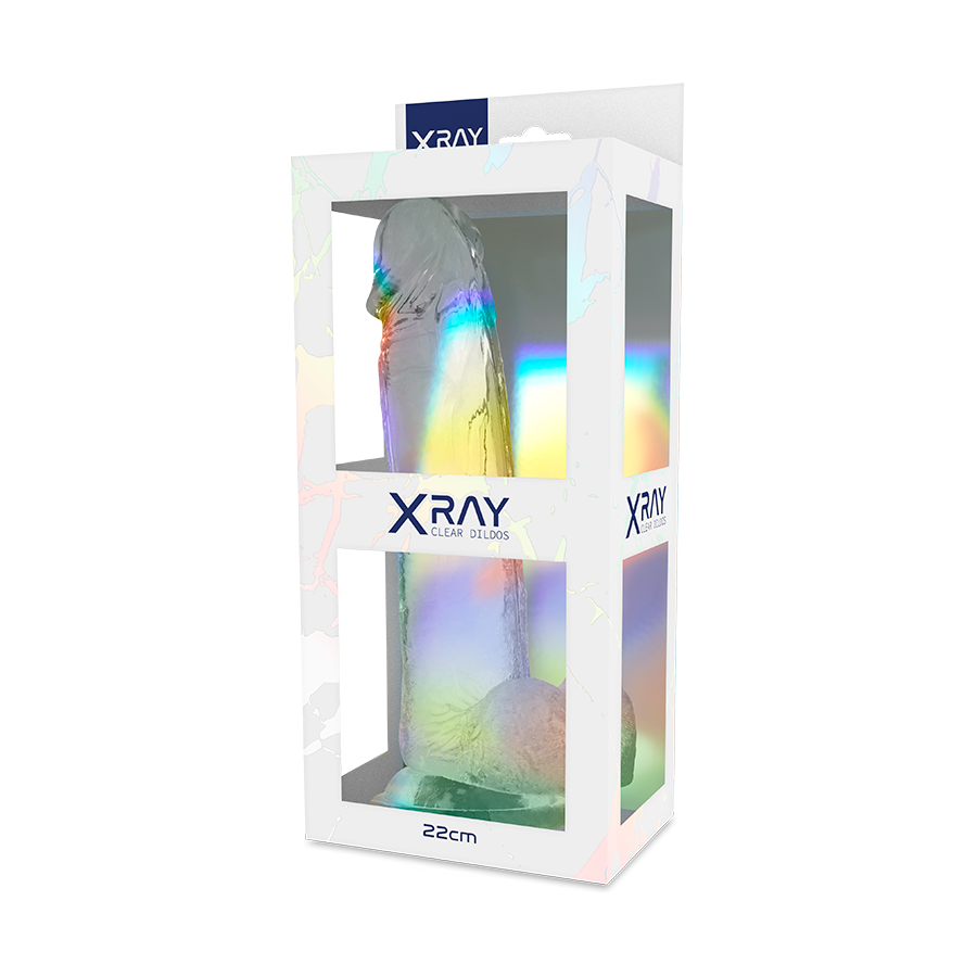 X RAY - CLEAR DILDO REALISTA TRANSPARENTE 22 CM -O- 4.6 CM - immagine 2
