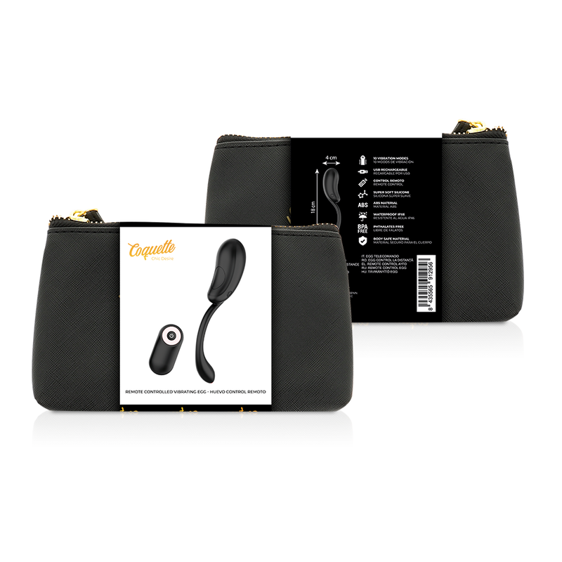 COQUETTE CHIC DESIRE - HUEVO CONTROL REMOTO RECARGABLE NEGRO / GOLD - immagine 8