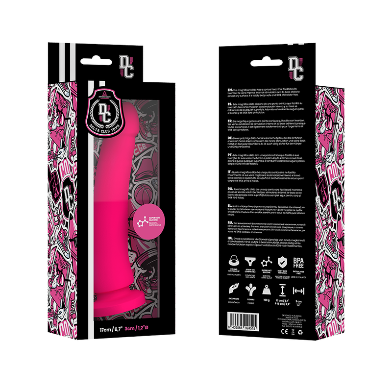 DELTA CLUB - DILDO REALISTA ROSA SILICONA MEDICA 17 CM -O- 3 CM - immagine 2