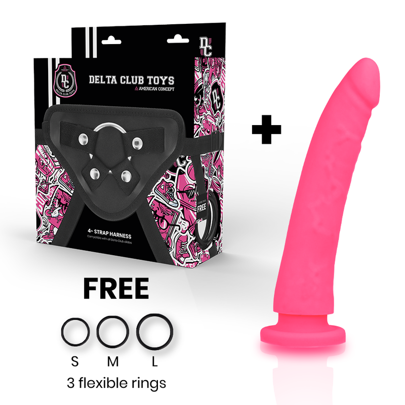 DELTA CLUB - TOYS ARNES + DILDO ROSA SILICONA MEDICA 17 CM -O- 3 CM - immagine 9