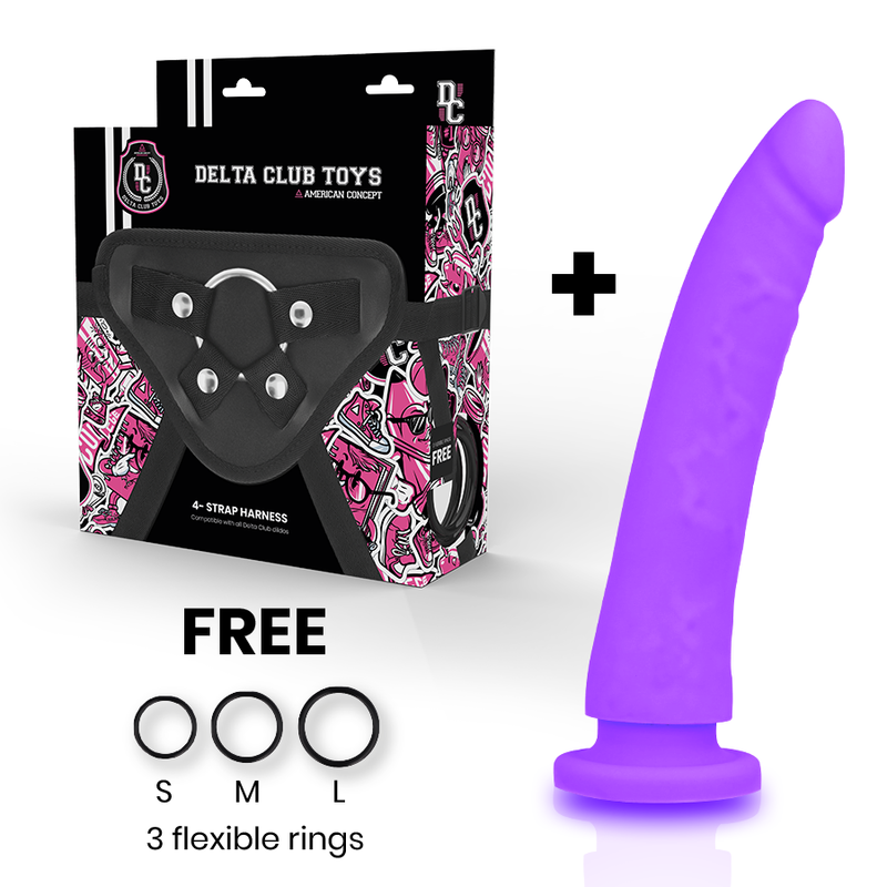 DELTA CLUB - TOYS ARNES + DILDO LILA SILICONA MEDICA 20 CM -O- 4 CM - immagine 9