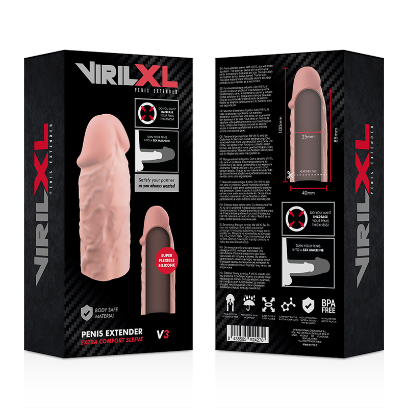 VIRILXL - EXTENSION DE PENE LIQUID SILICONE V3 NATURAL - immagine 2