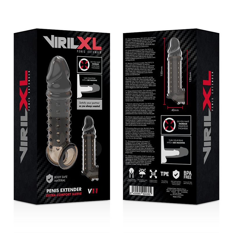 VIRILXL - EXTENSION Y FUNDA DE PENE V11 NEGRO - immagine 9