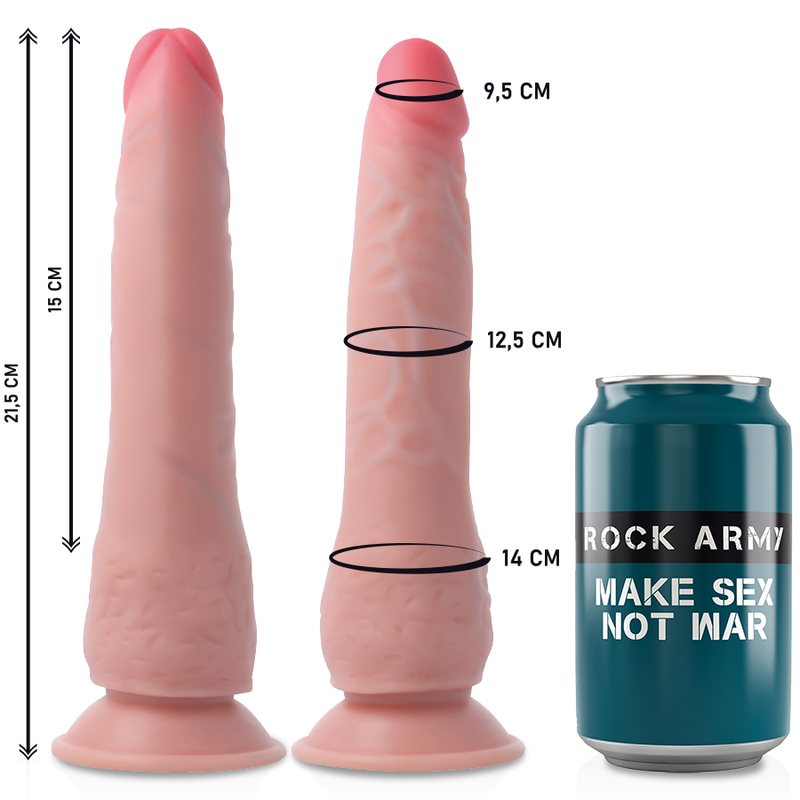 ROCKARMY - ARNÉS + DUAL DENSITY CRUSADER DILDO REALISTA 21.5 CM -O- 4.46 CM - immagine 15
