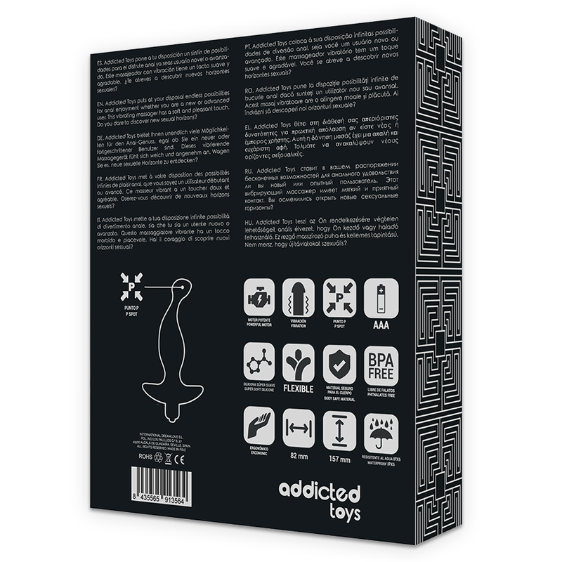 ADDICTED TOYS - MASAJEADOR ANAL CON VIBRACIÓN NEGRO MODELO 1 - immagine 3