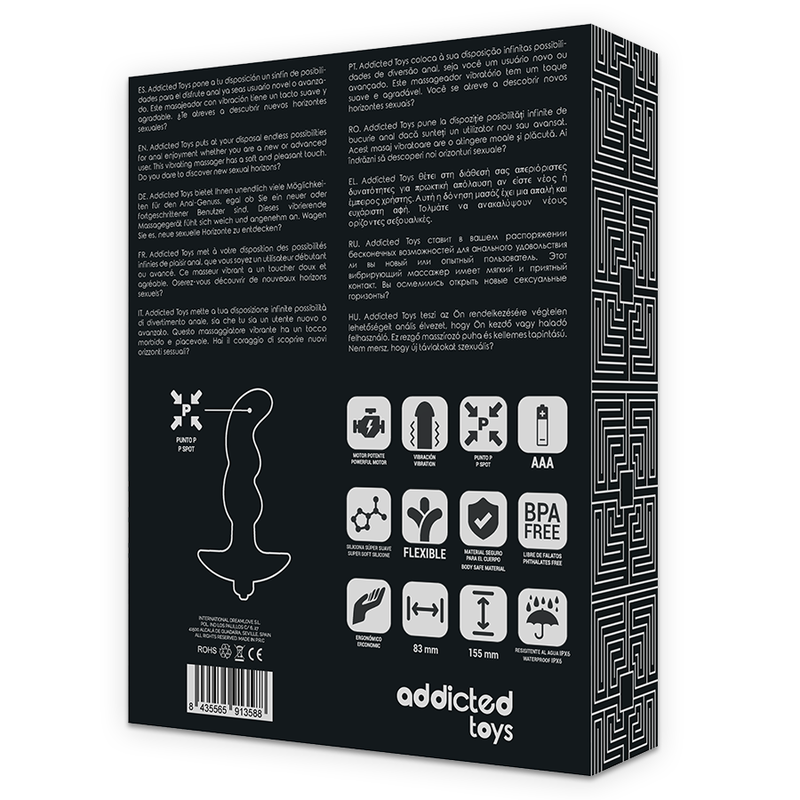 ADDICTED TOYS - MASAJEADOR ANAL CON VIBRACIÓN NEGRO MODELO 2 - immagine 5