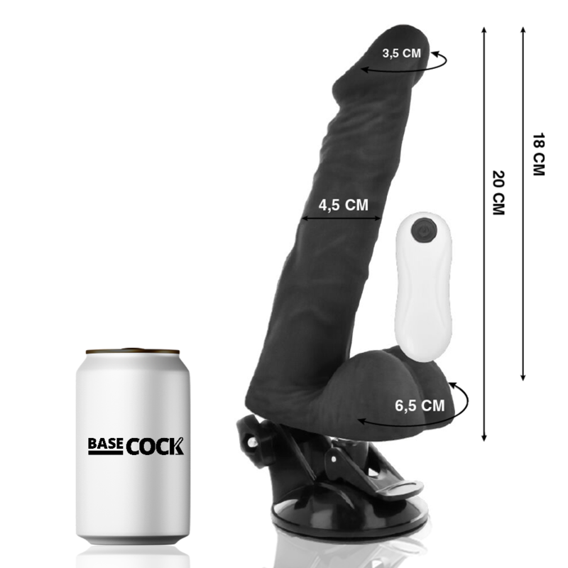 BASECOCK - VIBRATORE ARTICOLABILE TELECOMANDO NERO 20 CM - immagine 2