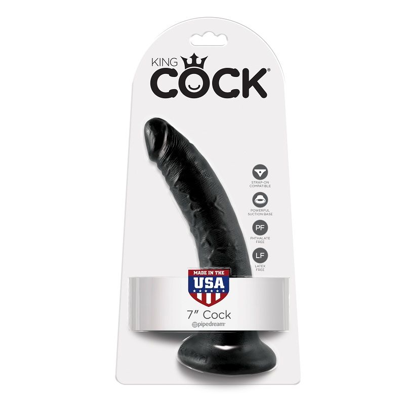 KING COCK - DILDO NERO 17.8 CM - immagine 5