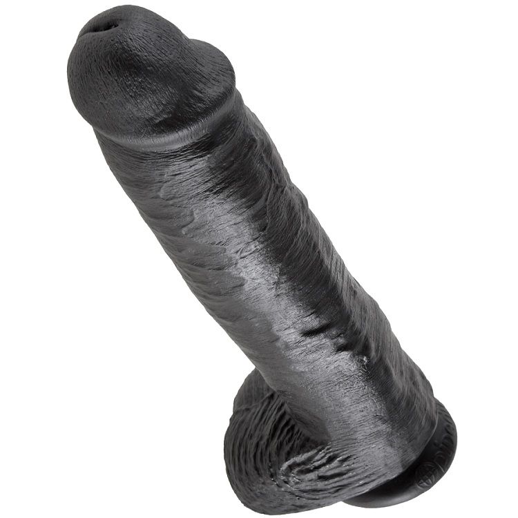 KING COCK - DILDO NERO CON SFERE 28 CM