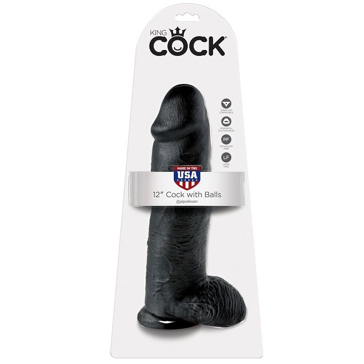 KING COCK - DILDO NERO CON SFERE 30.48 CM - immagine 3