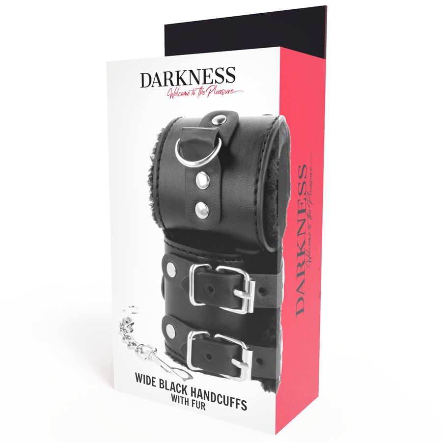 DARKNESS - MANETTE NERE REGOLABILI IN PELLE CON FODERA - immagine 2