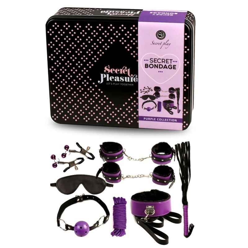SECRETPLAY - BDSM SET 8PCS VIOLA / NERO. - immagine 3
